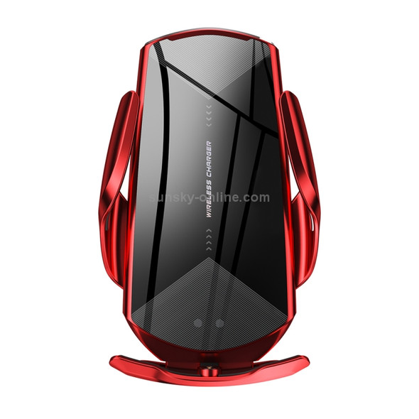 Q2 15W Universal Rotation Infrared Induction Magnetic Car Wireless Charging Mobile Phone Holder with Micro USB + 8 Pin + Type-C / USB-C Magnetic Connector (Red)