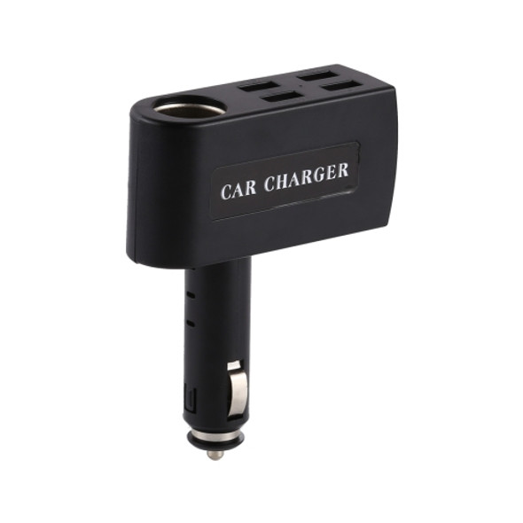 QC 3.0 4 USB Ports 6A with 1 Socket Cigarette Lighter Splitter Car Charger