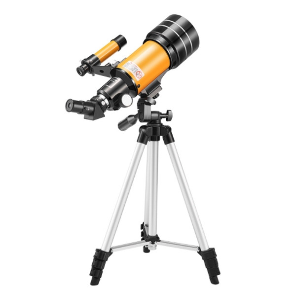 High-definition Stargazing Refracting Astronomical Telescope with Mobile Phone Holder (Black Yellow)