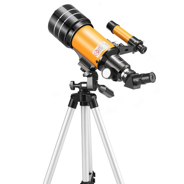 High-definition Stargazing Refracting Astronomical Telescope with Mobile Phone Holder (Black Yellow)