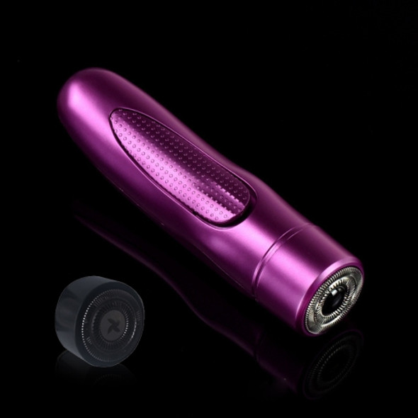 Mini USB Rechargeable Electric Razor Self-service Hair Clipper Shaver with Spare Cutter Head (Purple)