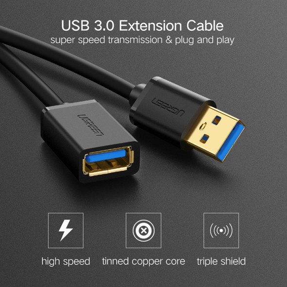 Ugreen 50cm USB 3.0 Male to Female Data Sync Super Speed Transmission Extension Cord Cable