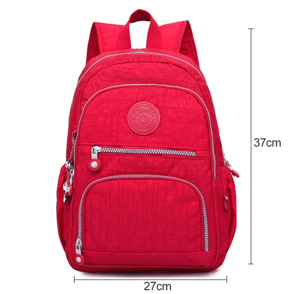 Backpacks School Backpack for Teenage Girls Female Laptop Bagpack Travel Bag, Size:27X13X37cm(Red)