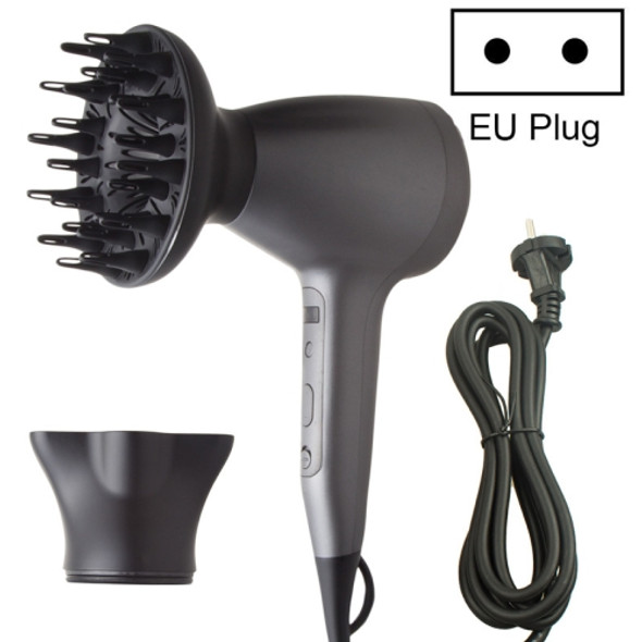 Lescolton 9809 Household Smart High-power Cold Hot Wind Leafless Negative Ion Hair Dryer with Hair Comb, Plug Type:EU Plug(Black)