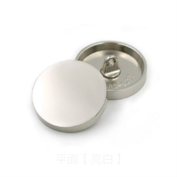 Silver White 100 PCS Flat Metal Button Clothing Accessories, Diameter:28mm