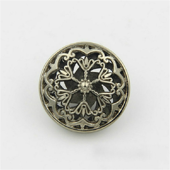 Tea Gold 100 PCS Hollow Flower Shape Metal Button Clothing Accessories, Diameter:25mm
