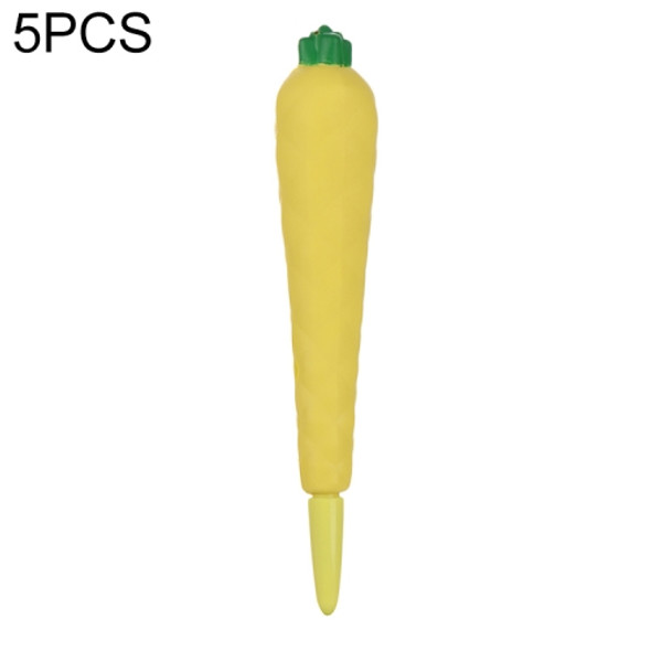 5 PCS Vent Pressure Relief Pen Gel Pen For Students Cute Soft Pinch Pen(Pineapple)