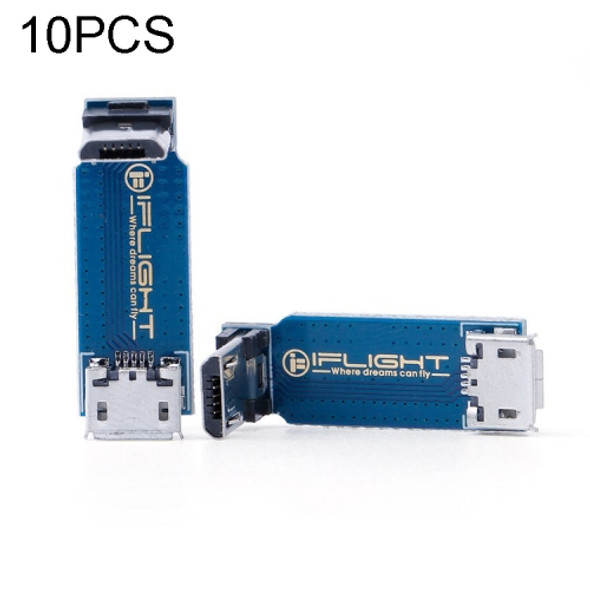 10 PCS iFlight L-Type Adapter Plate Micro USB Male to Female Support Data Transmission Synchronization for RC FPV Racing