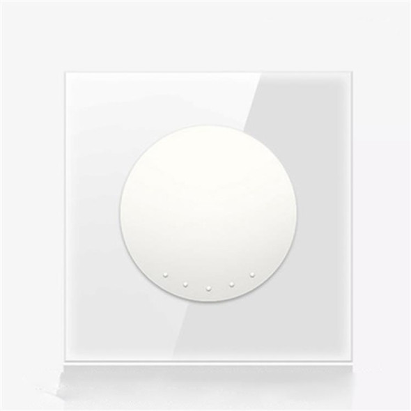 86mm Round LED Tempered Glass Switch Panel, White Round Glass, Style:One Open Multiple Control