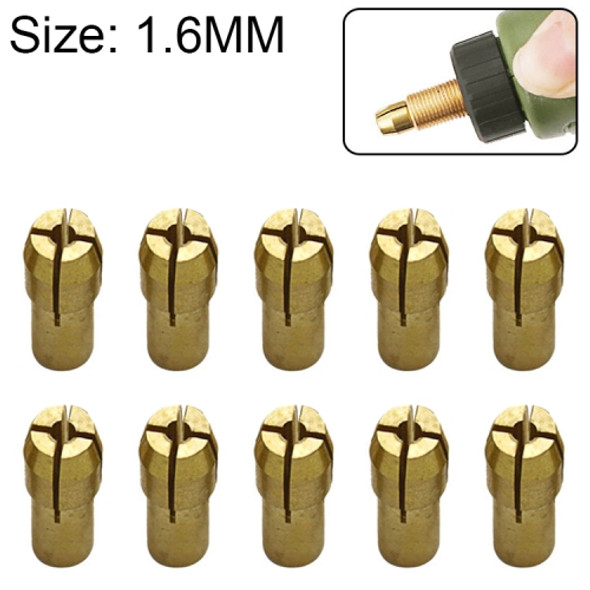 10 PCS Three-claw Copper Clamp Nut for Electric Mill Fittings?Bore diameter: 1.6mm