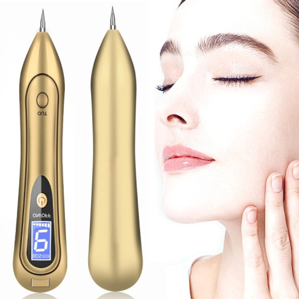 SONGSUN X2 Professional Portable Skin Spot Tattoo Freckle Removal Machine Mole Dot Removing Laser Plasma Beauty Care Pen with LCD Display Screen & 9 Gears Adjustment(Gold)