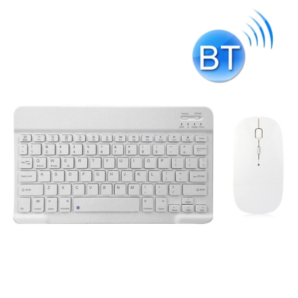 YS-001 9.7-10.1 Inch Tablets Phones Universal Mini Wireless Bluetooth Keyboard, Style:with Bluetooth Mouse(White)