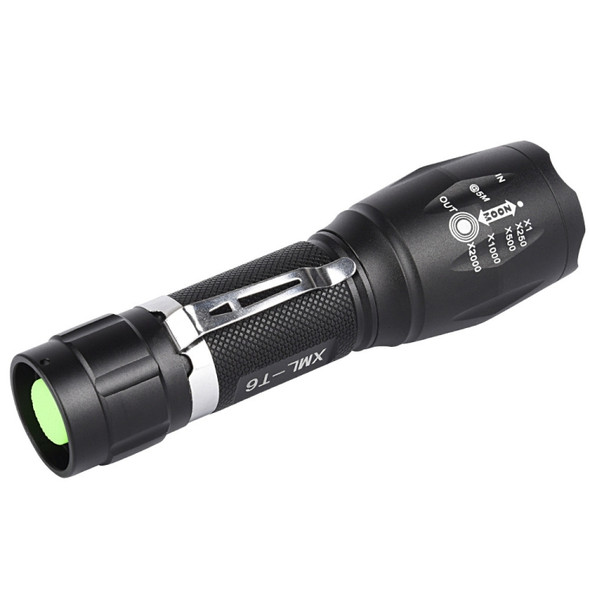 T02 Pen Clip Mini Flashlight T6 Telescopic Zoom Led Flashlight Outdoor Waterproof Long Shot Glare Flashlight