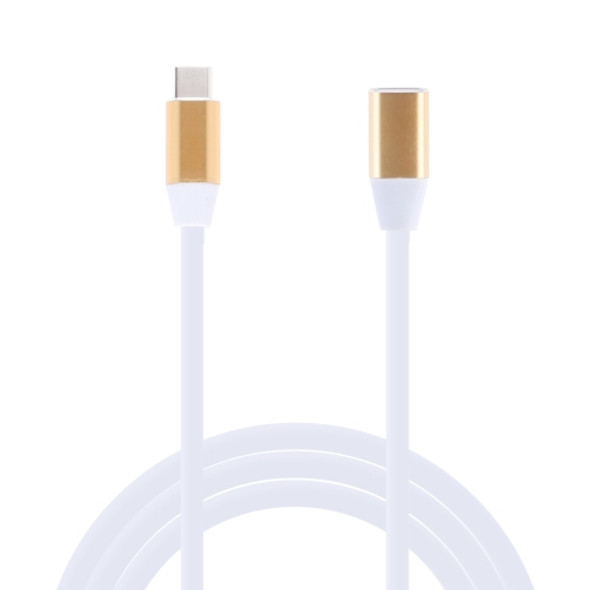 USB-C / Type-C Male to USB-C Female Aluminum Alloy Extender Extension Cable, Length: 1m(Gold)