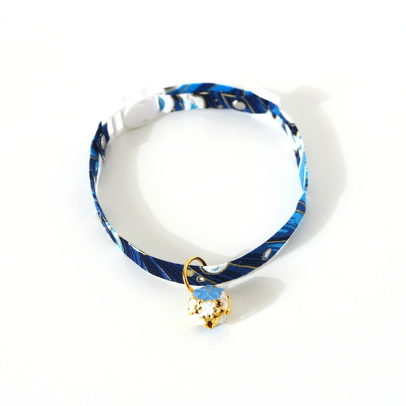 6 PCS Adjustable Pet Flower Hollow Bell Collar Cat Dog Collar Accessories, Specification: S 17-32cm(Blue)
