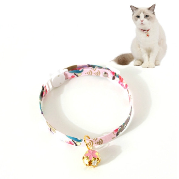 6 PCS Adjustable Pet Flower Hollow Bell Collar Cat Dog Collar Accessories, Specification: S 17-32cm(Pink)