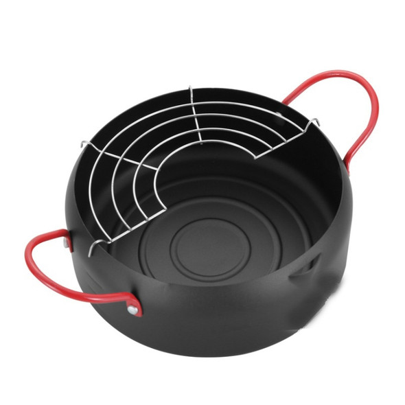 Tempura Hot Pot Household Fryer Pot Non-Stick Pan With Filter Holder, Specification:18cm without Clip