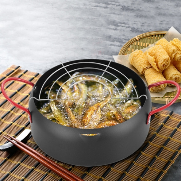 Tempura Hot Pot Household Fryer Pot Non-Stick Pan With Filter Holder, Specification:18cm without Clip