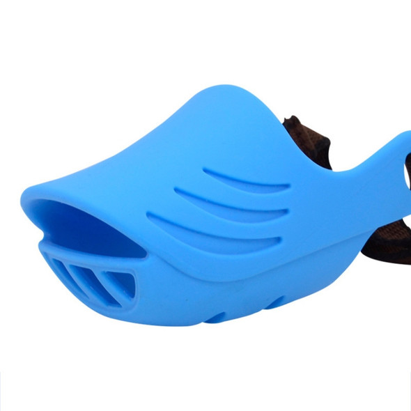 Dog Muzzle Cover Tedike Fund Fur Dog Muzzle Cover Anti-Bite Mouth Cover Silicone Supplies, Specification: XL(Blue)