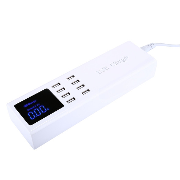 8 USB Ports 8A Travel Charger with LCD Screen, For iPhone, iPad, Samsung, HTC, Sony, Nokia, LG and other Smartphones