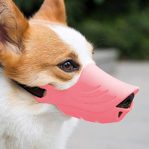 Dog Muzzle Cover Tedike Fund Fur Dog Muzzle Cover Anti-Bite Mouth Cover Silicone Supplies, Specification: S(Pink)