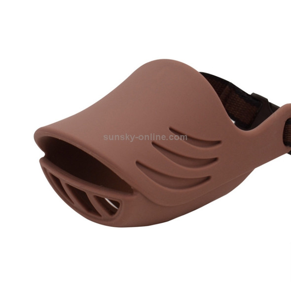 Dog Muzzle Cover Tedike Fund Fur Dog Muzzle Cover Anti-Bite Mouth Cover Silicone Supplies, Specification: S(Brown)