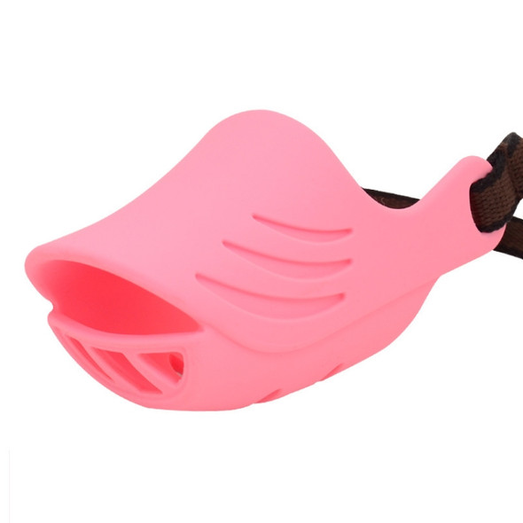 Dog Muzzle Cover Tedike Fund Fur Dog Muzzle Cover Anti-Bite Mouth Cover Silicone Supplies, Specification: M(Pink)