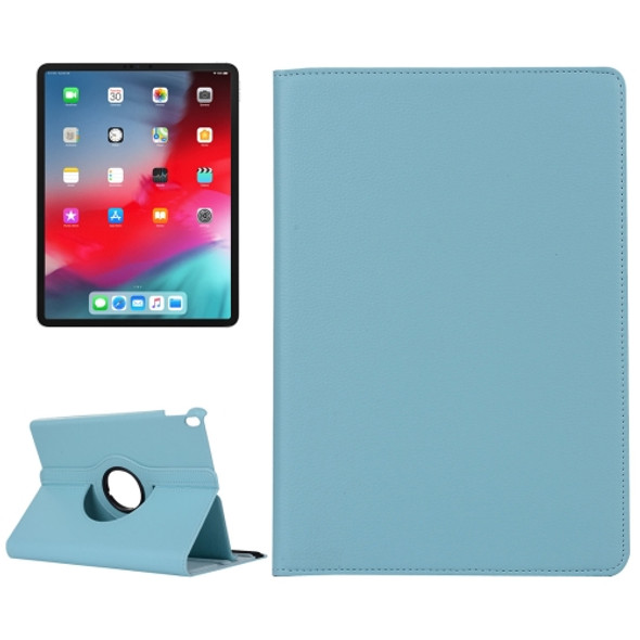 Litchi Texture Horizontal Flip 360 Degrees Rotation Leather Case for iPad Pro 12.9 inch (2018) ?with Holder(Baby Blue)
