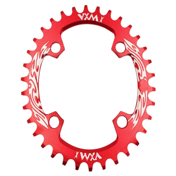 VXM 96BCD Aluminum Alloy Oval Round Chainring Chainwheel Road Bicycle ChainRing for Elliptic Plate 34T(Red)