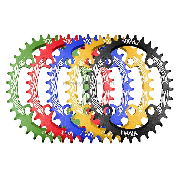 VXM 96BCD Aluminum Alloy Oval Round Chainring Chainwheel Road Bicycle ChainRing for Elliptic Plate 34T(Red)