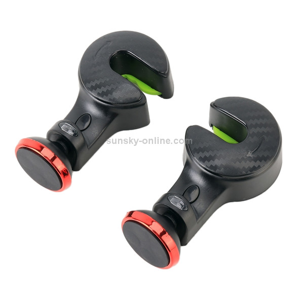 2 PCS 2 in 1 Vehicle Back Seat Hanger Hook Mobile Phone Magnetic Holder with Indicator Light