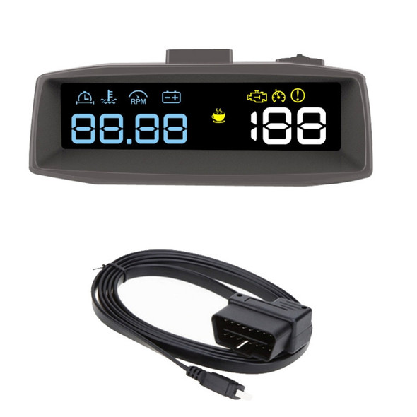 4F Car 3.7inch OBD HUD Head-up Display Support Mileage / Fixed Speed Cruise