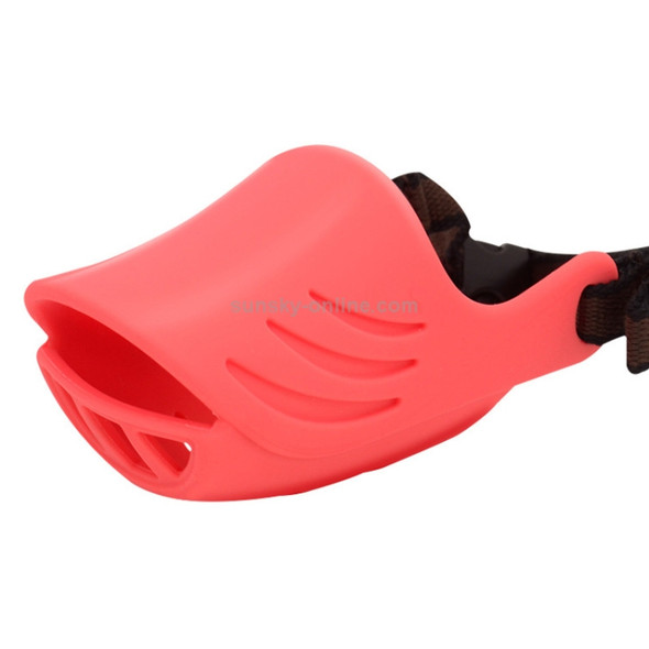 Dog Muzzle Cover Tedike Fund Fur Dog Muzzle Cover Anti-Bite Mouth Cover Silicone Supplies, Specification: XL(Red)