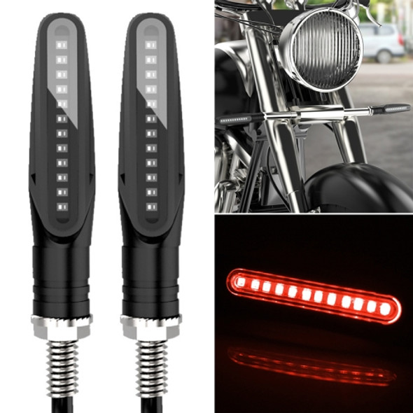 2 PCS D12V / 1W Motorcycle LED Waterproof Side Lights Turn Signal Light(Red Light)