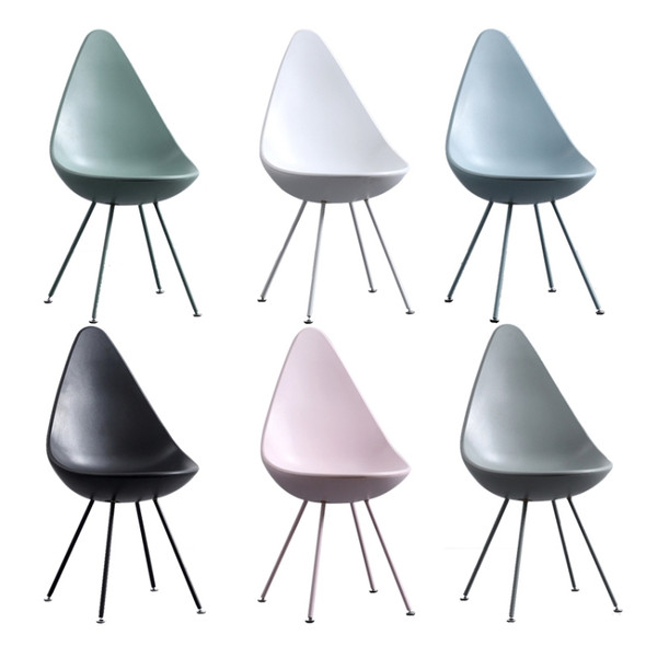 Modern Nordic Minimalist Water Drop Deisgn Backrest Coffee Shop Office Reception Leisure Chair(Black)