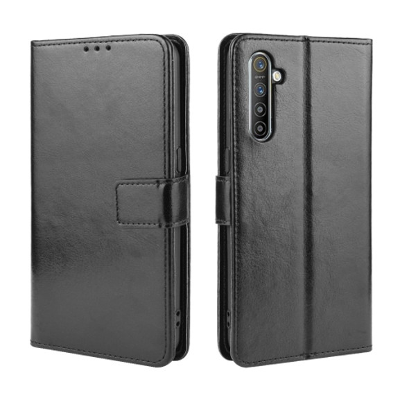 For  Oppo Realme XT / Realme X2 / K5 Retro Crazy Horse Texture Horizontal Flip Leather Case with Holder & Card Slots & Photo Frame(Black)