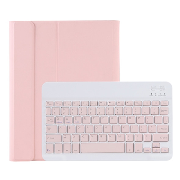 C098B Detachable ABS Ultra-thin Candy Colors Bluetooth Keyboard Protective Case for iPad Air 4 10.9 inch (2020), with Stand & Pen Slot(Pink)