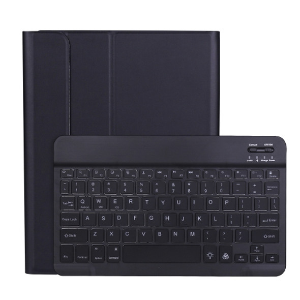 A098BS Detachable Ultra-thin Backlight Bluetooth Keyboard Protective Case for iPad Air 4 10.9 inch (2020), with Stand & Pen Slot(Black)