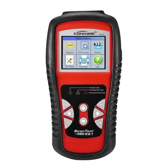 KW830 OBDII / CAN Car Auto Diagnostic Scan Tools  Auto Scan Adapter Scan Tool  Supports 8 Languages and 6 Protocols (Can Also Detect Battery and Voltage, Only Detect 12V Gasoline Car)
