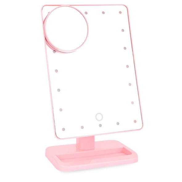 Portable Led Touch Sensor Mirror With Lamp Desktop Fill Light(Pink)
