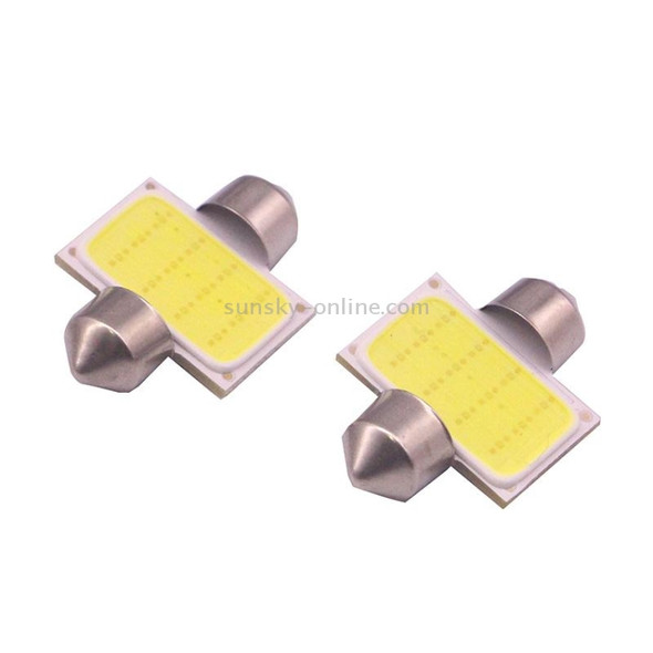 2 PCS 31mm 1.5W 80LM White Light 1 COB LED License Plate Reading Lights Car Light Bulb