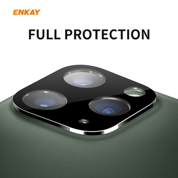 For iPhone 11 Pro / 11 Pro Max Hat-Prince ENKAY Rear Camera Lens Film Aluminium Alloy+PMMA Full Coverage Protector(Black)