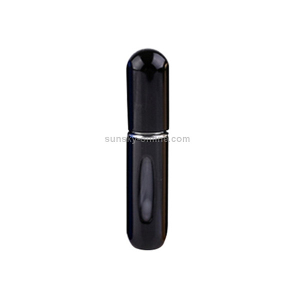 Portable Mini Aluminum Refillable Perfume Bottle Spray Empty Cosmetic Containers Atomizer, Capacity:5ml(Black)