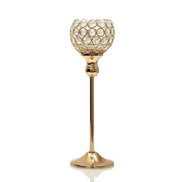 Creative Single Head Gold Crystal Candlestick Decoration Hotel Decoration Candle Holder Creative Crafts, Size:38cm
