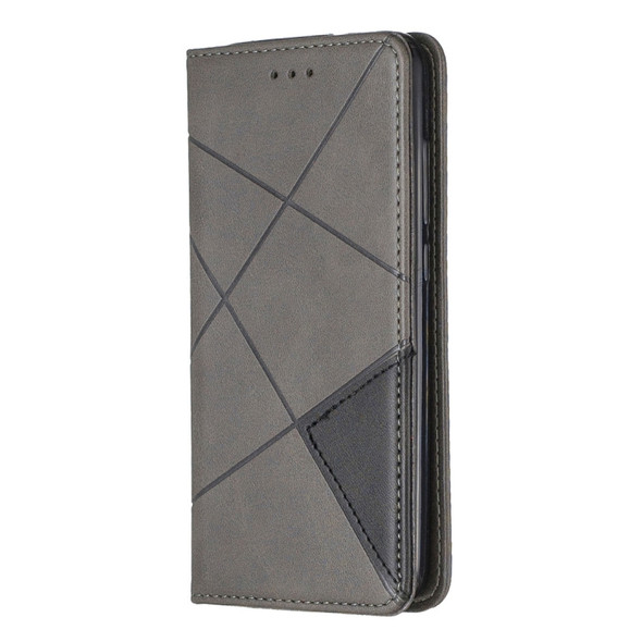 Rhombus Texture Horizontal Flip Magnetic Leather Case with Holder & Card Slots For Xiaomi Redmi 7A(Grey)