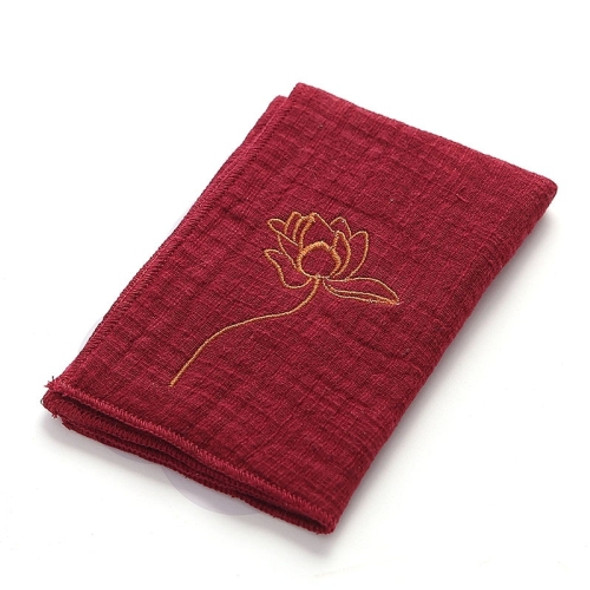 Retro Embroidery Kungfu Tea Set Thickened Cotton-linen Absorbent Rag