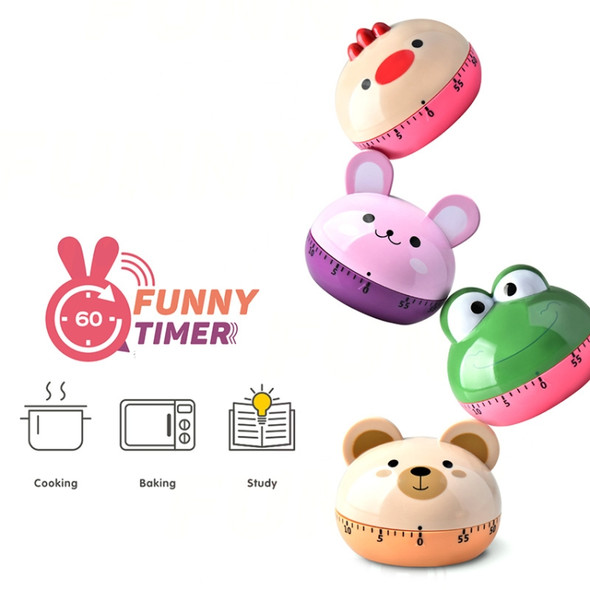 2 PCS Kitchen Mechanical Timer Cartoon 60 Minutes Timer Baking Cooking Reminder(Frog)