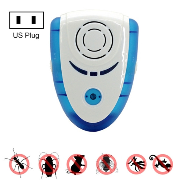 6W Electronic Ultrasonic Electromagnetic Wave Anti Mosquito Rat Insect Pest Repeller with Light, US Plug, AC 90-240V(Blue)