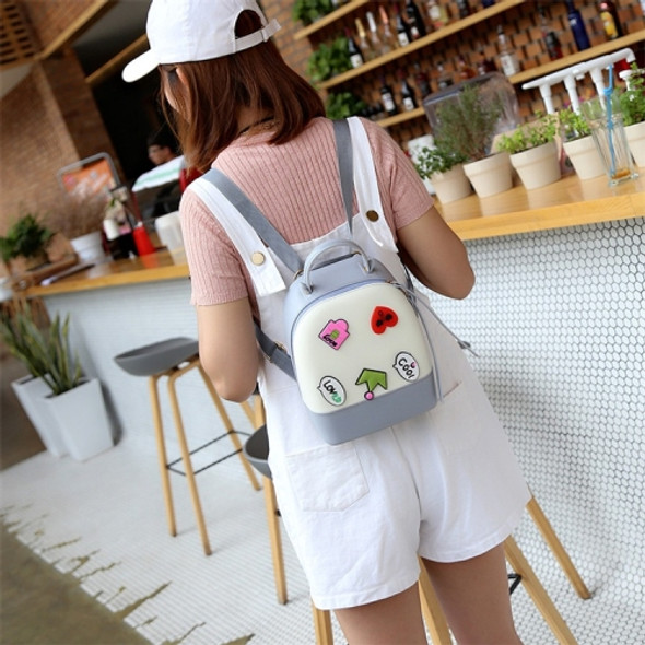 Multi-function Leisure Fashion Silica Gel Double Shoulders Bag Backpack (Grey)