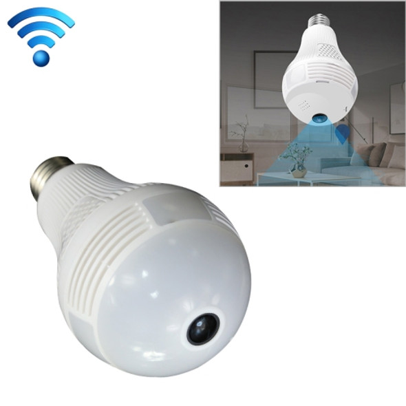 B2-R 2.0 Million Pixels 360-degrees Panoramic Lighting Monitoring Dual-use Infrared Dual Light WiFi Network HD Bulb Camera, Support Motion Detection & Two-way voice, Specification:Host+32G Card(White)